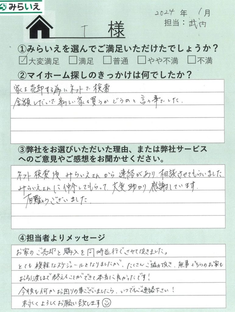 手書きアンケート