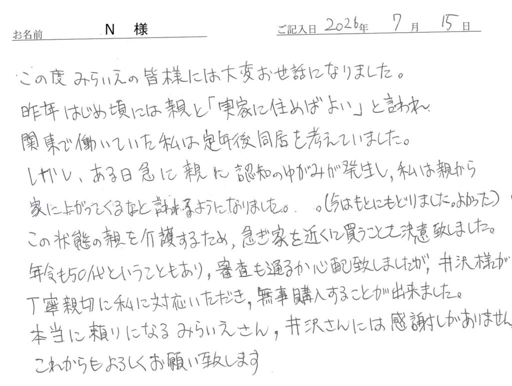 手書きアンケート